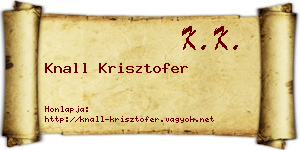 Knall Krisztofer névjegykártya